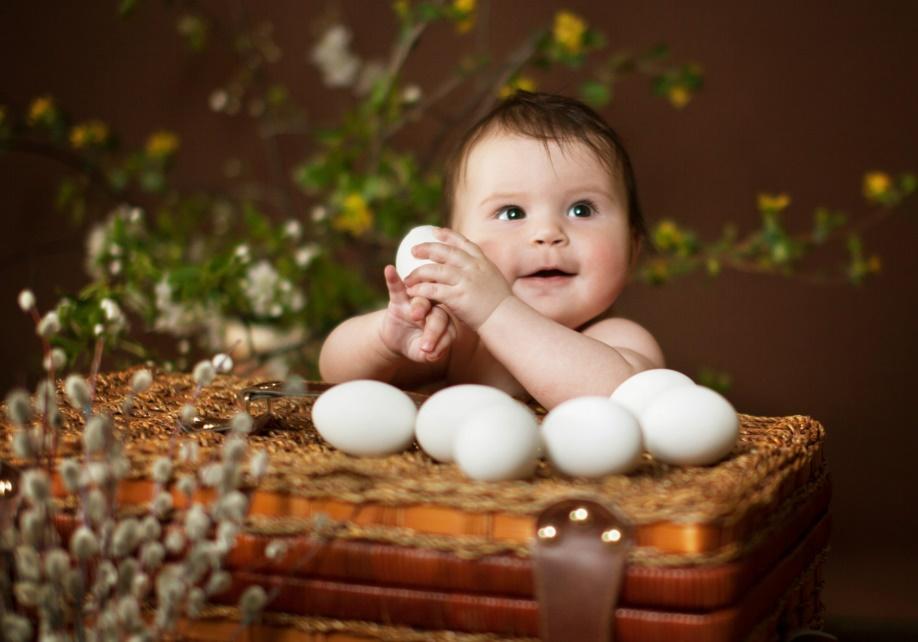 Малыш и яйца
